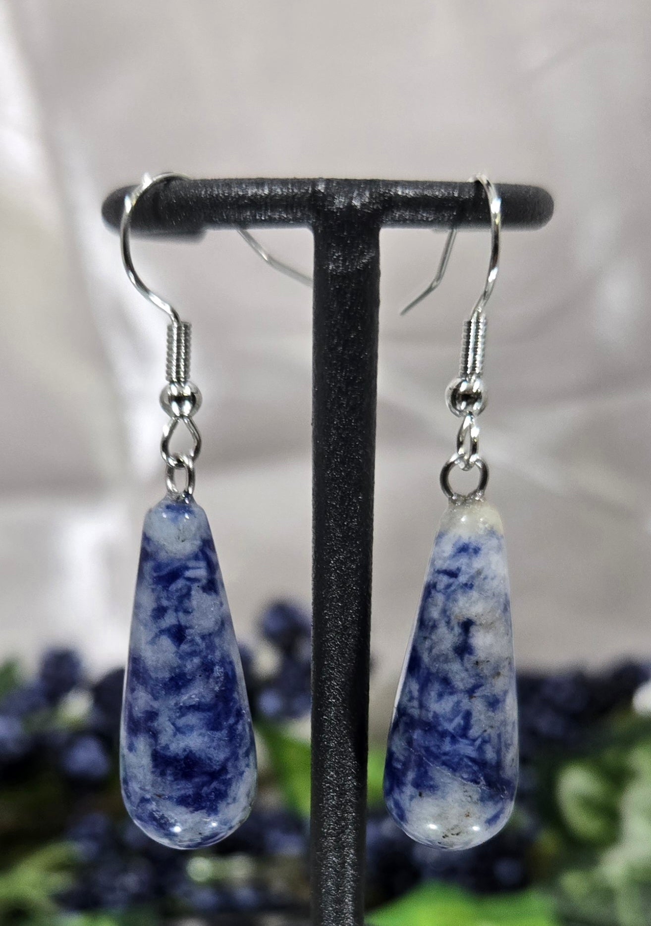 SODALITE EARRINGS 925 STERLING