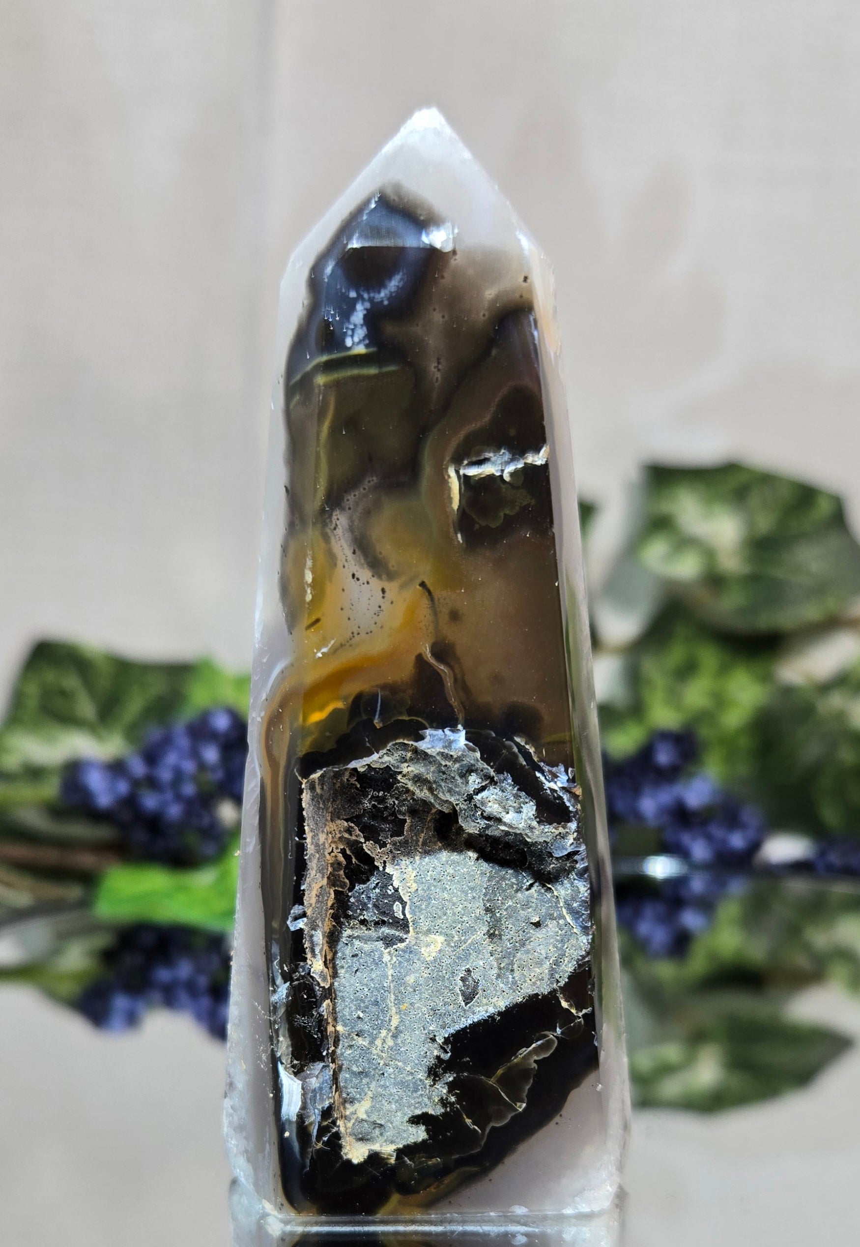Black Flower Agate