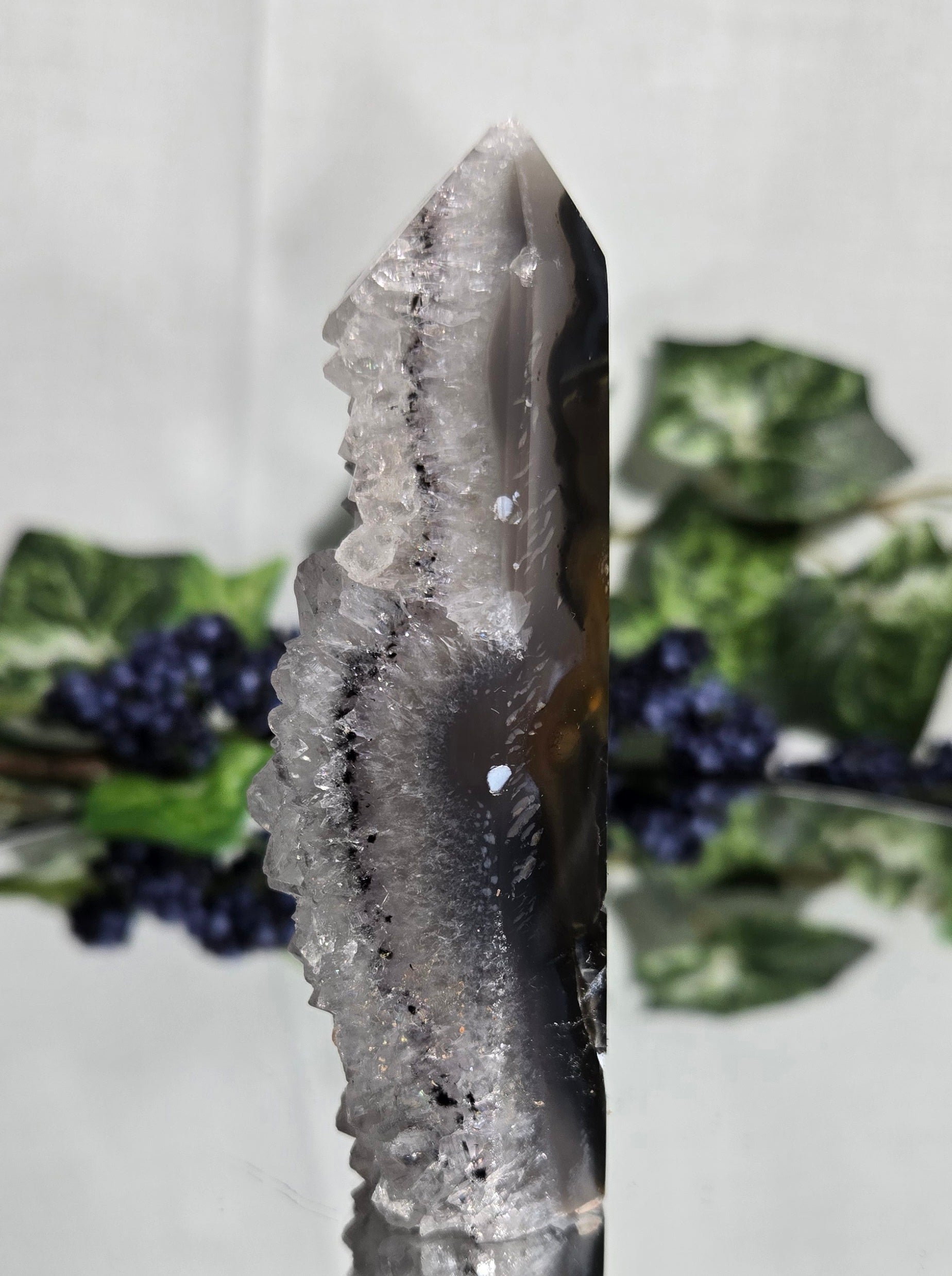 Black Flower Agate