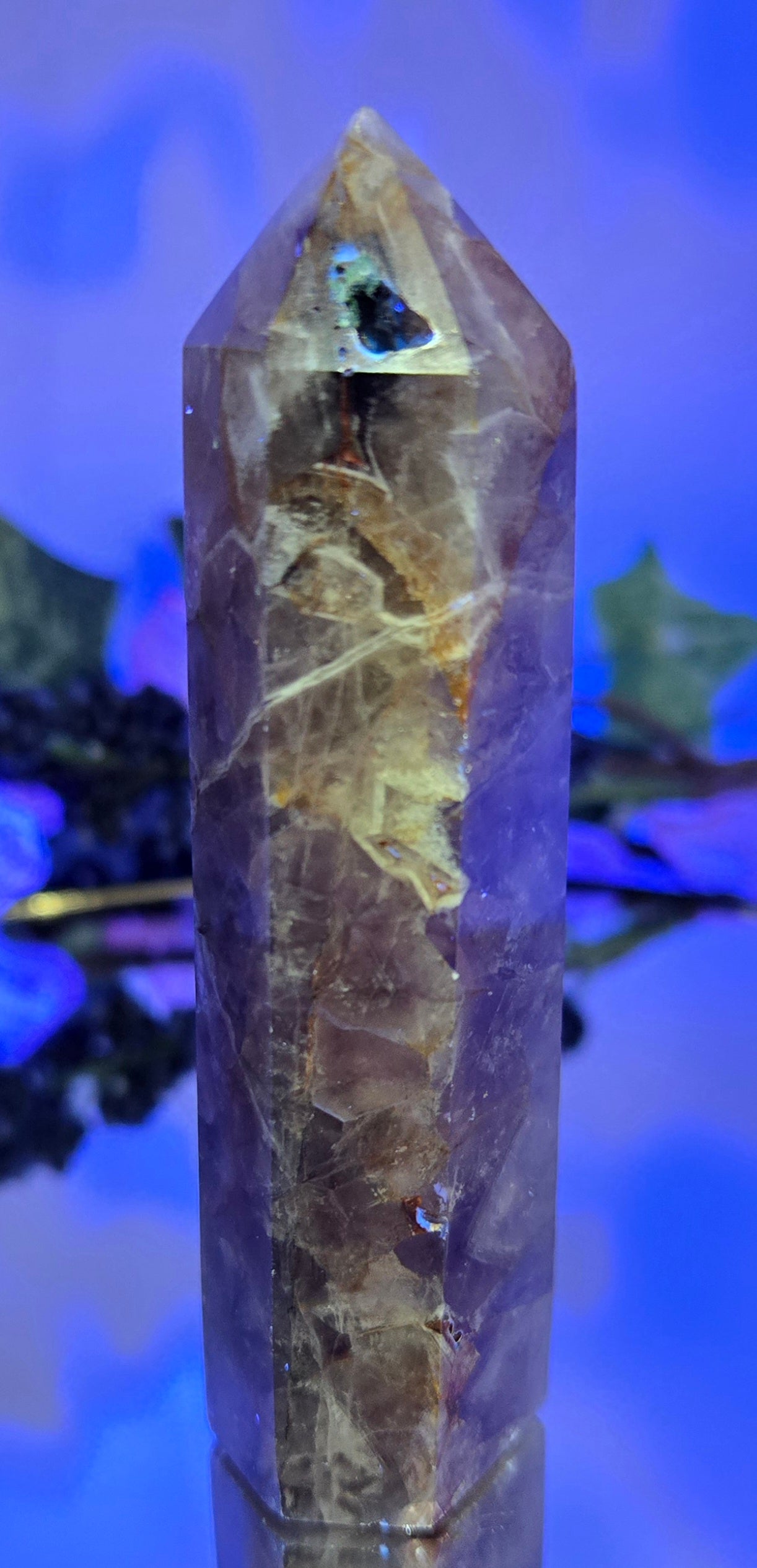Amethyst & Malachite Tower (UV Reactive)