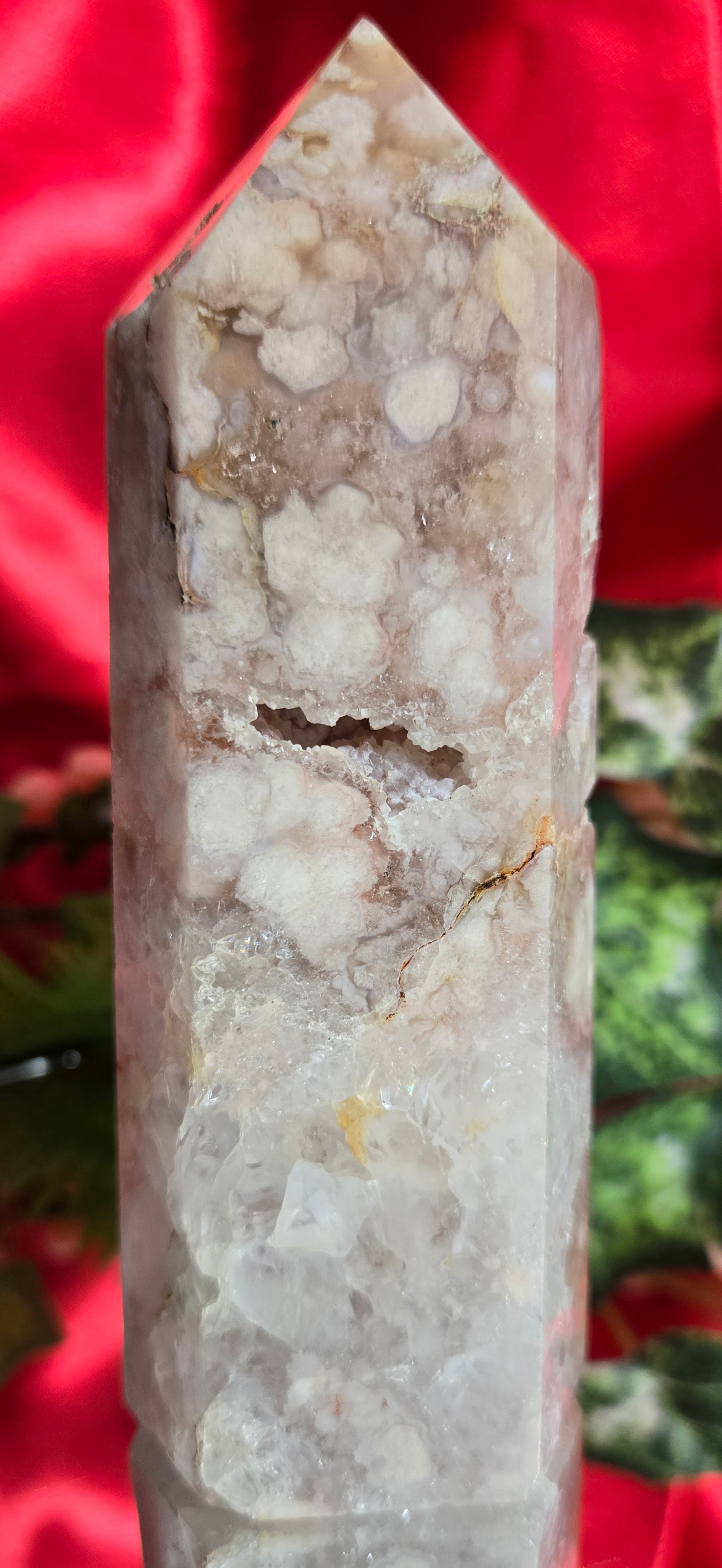 Snowflake Cherry Blossom Flower Agate Tower