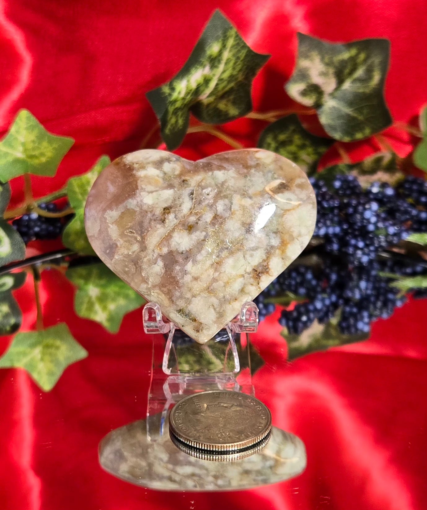 FLOWER AGATE HEART