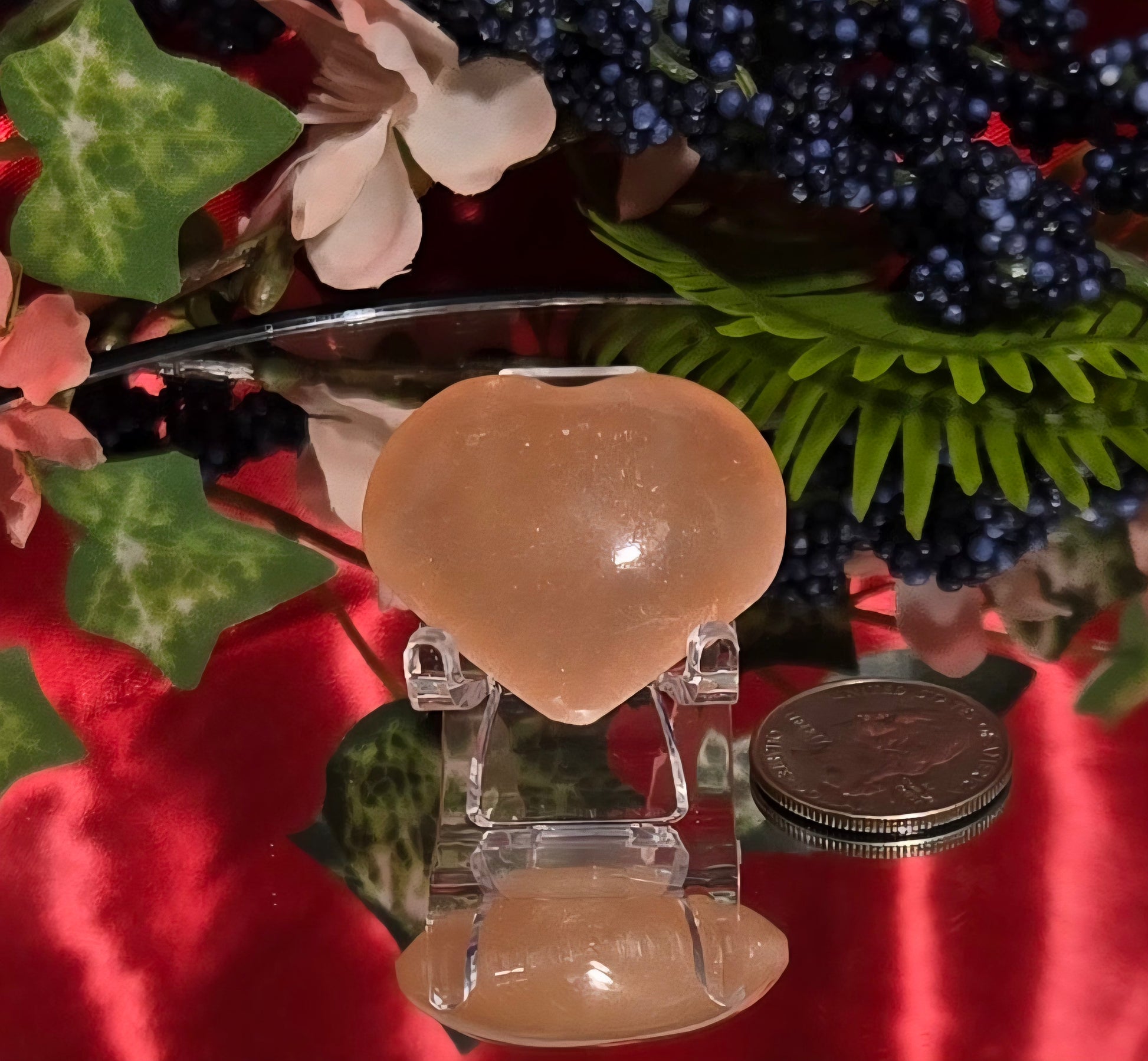 ORANGE SELENITE HEART