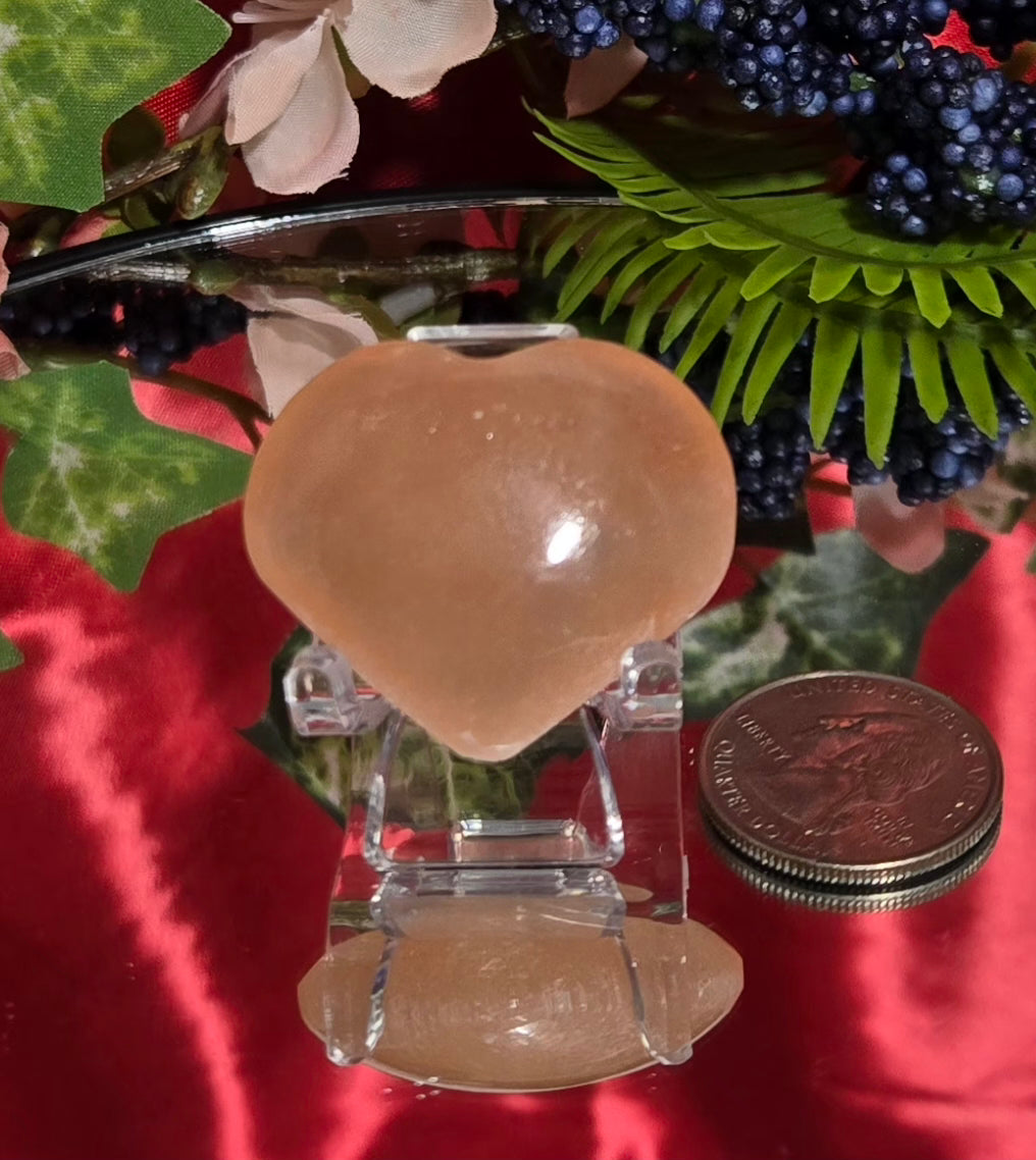 ORANGE SELENITE HEART