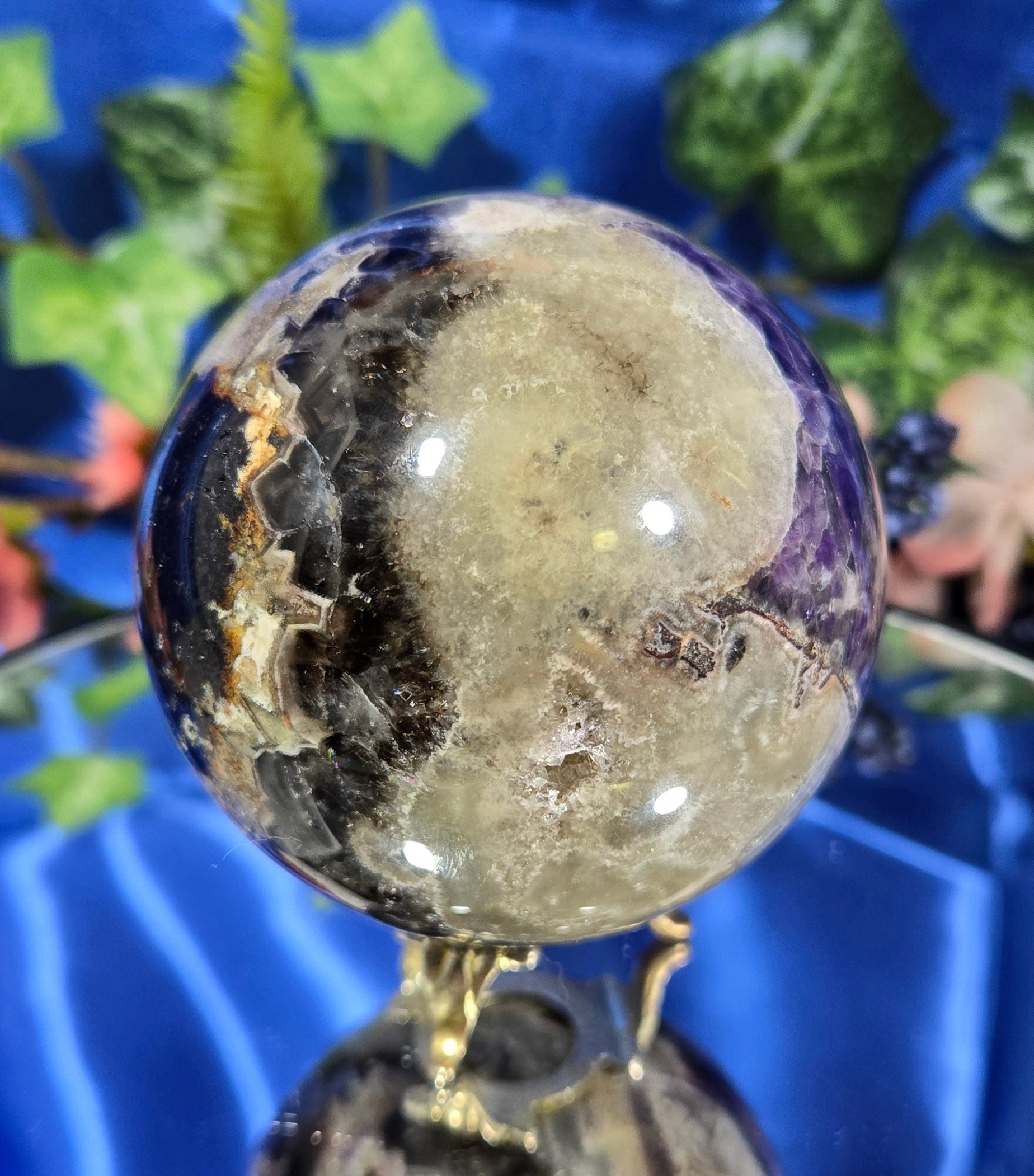 CHEVRON AMETHYST SPHERE