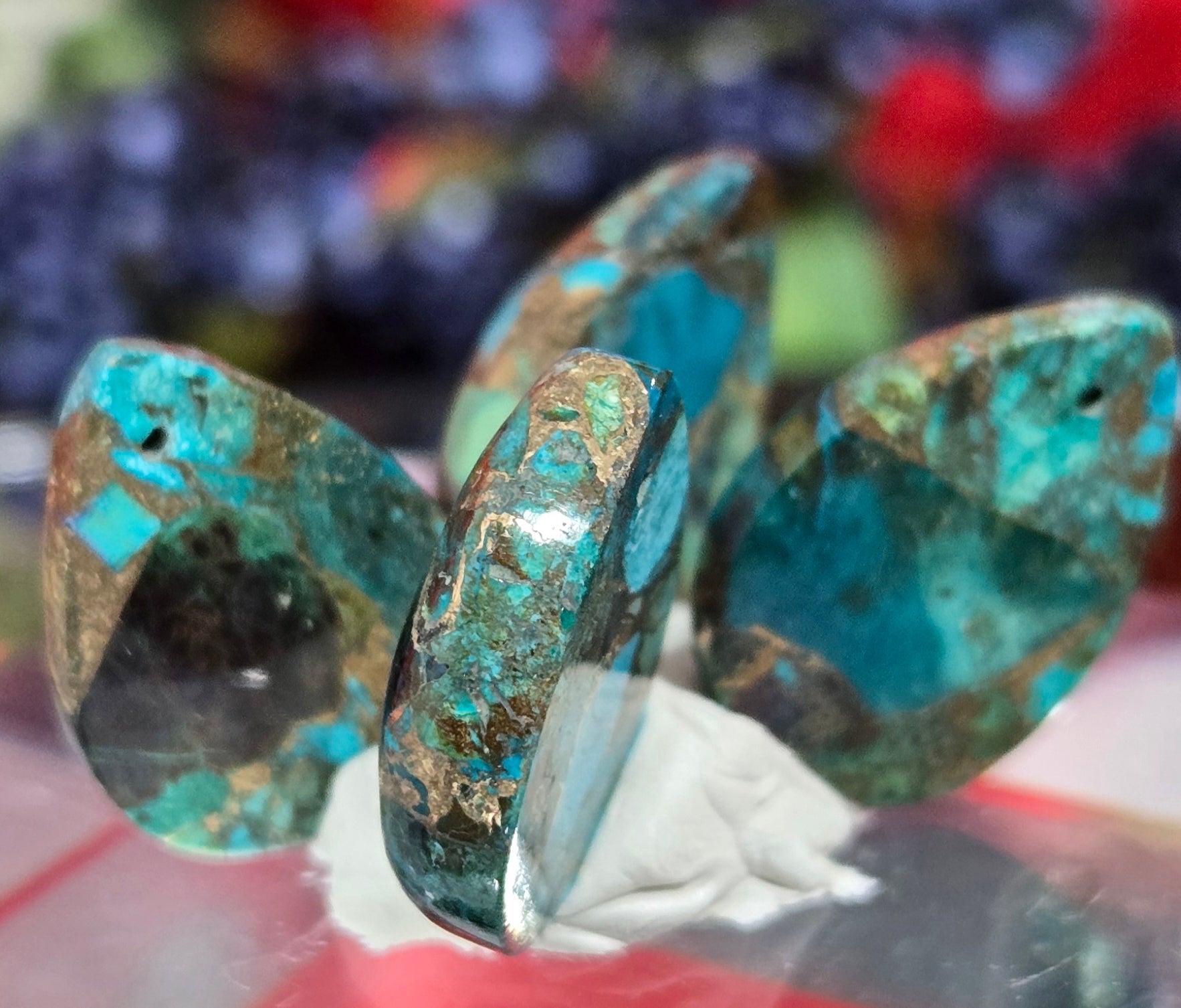 TURQUOISE PYRITE CABOCHON