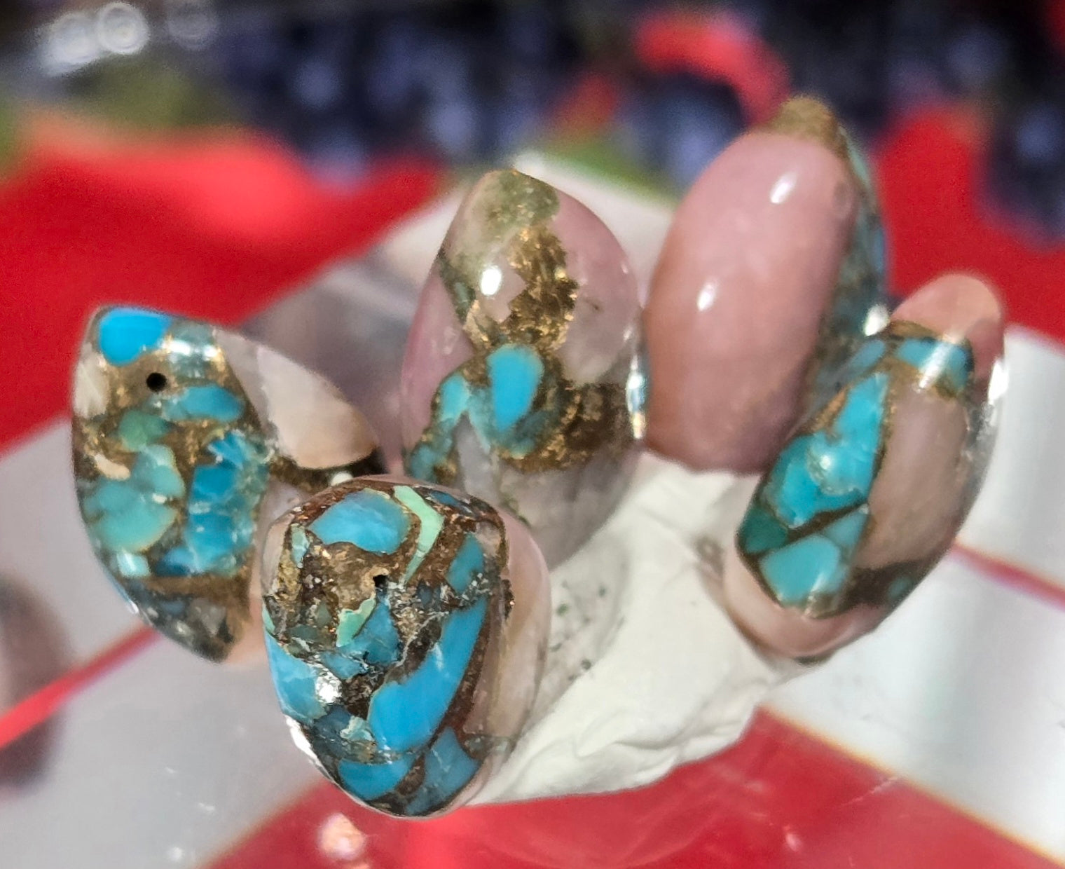TURQUOISE PYRITE CABOCHON