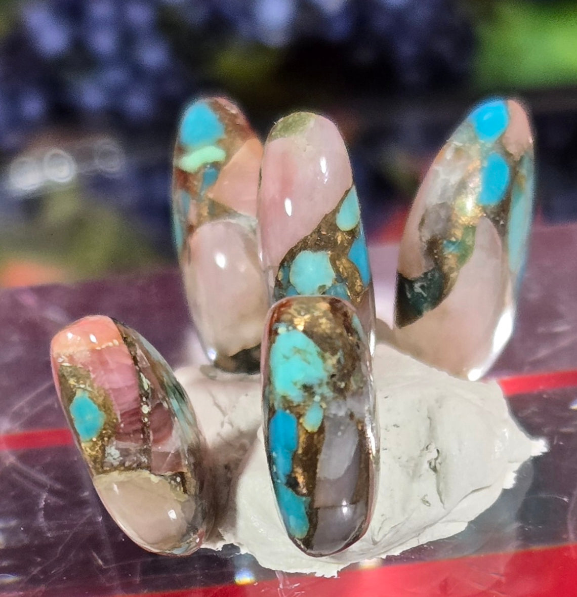 TURQUOISE PYRITE CABOCHON