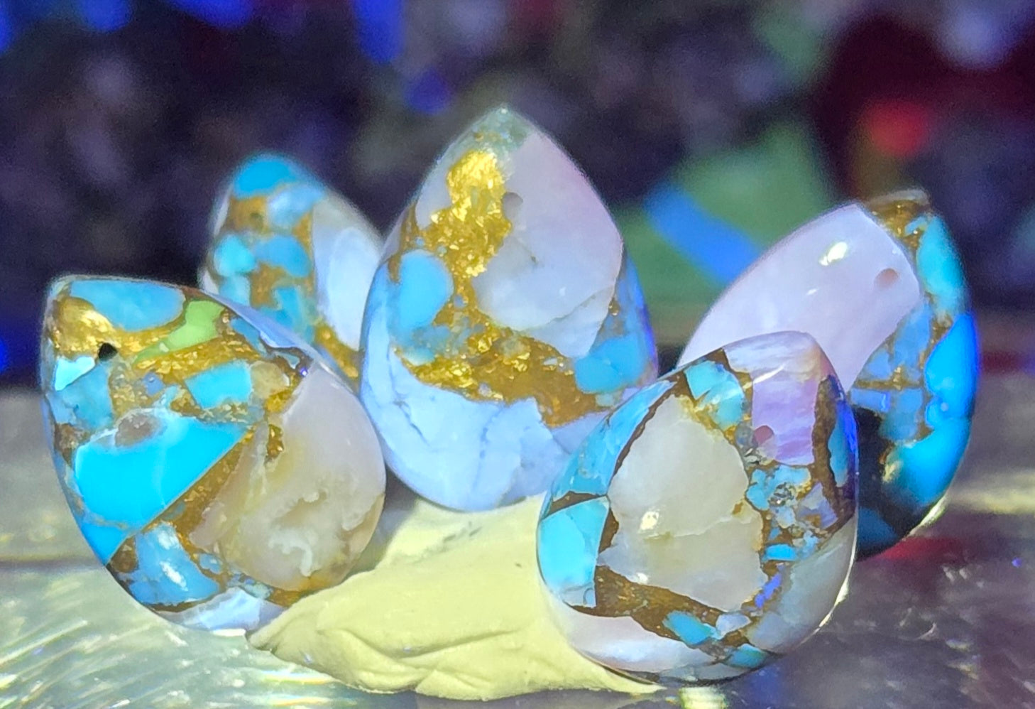 TURQUOISE PYRITE CABOCHON