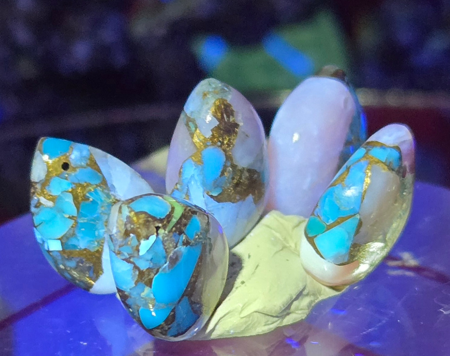 TURQUOISE PYRITE CABOCHON