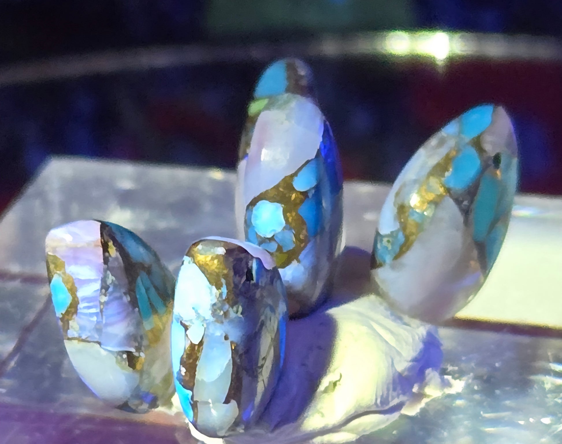 TURQUOISE PYRITE CABOCHON