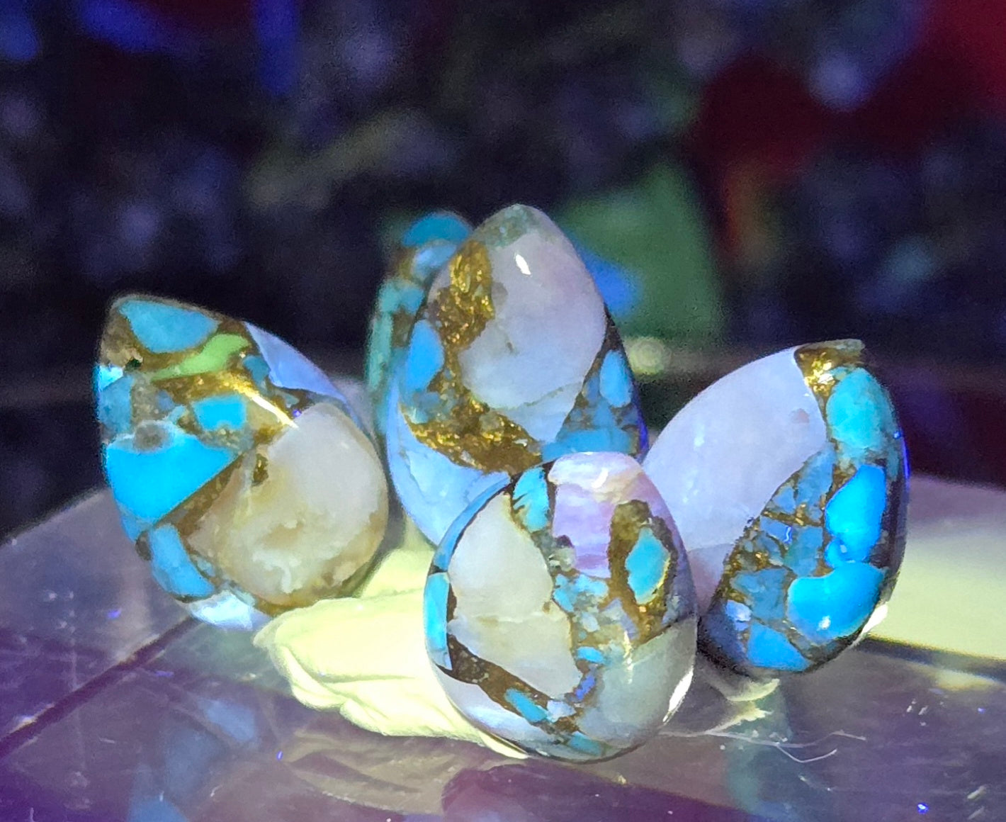 TURQUOISE PYRITE CABOCHON