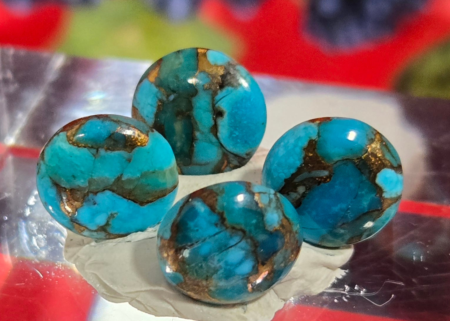 TURQUOISE PYRITE CABOCHON