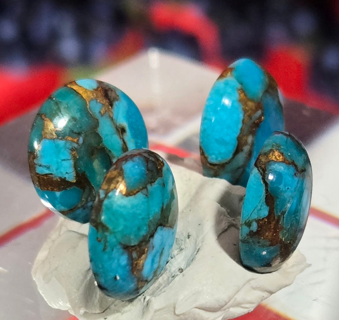 TURQUOISE PYRITE CABOCHON
