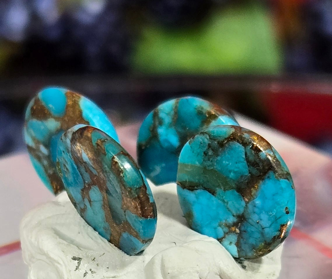 TURQUOISE PYRITE CABOCHON