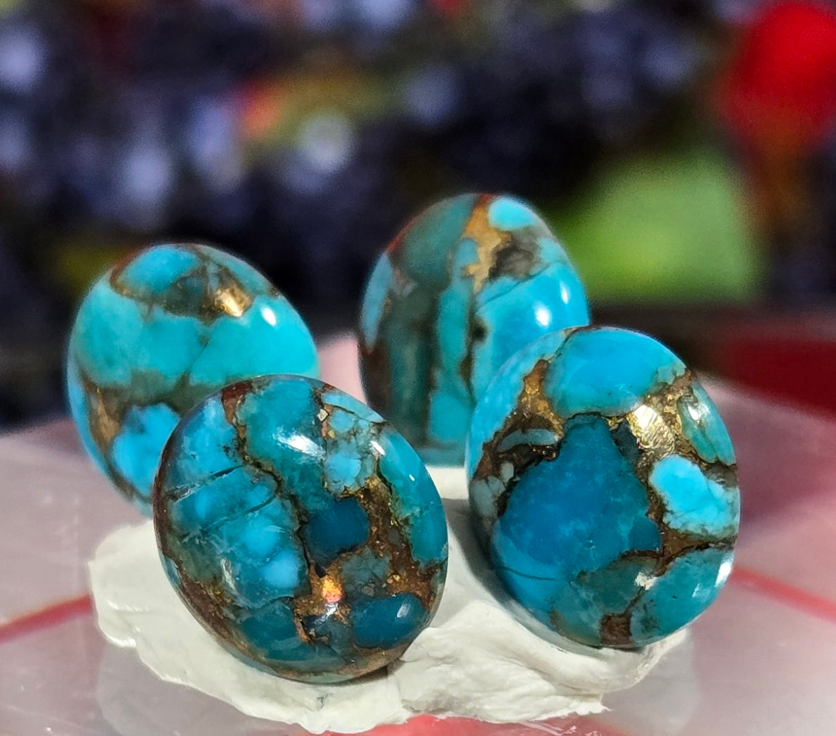 TURQUOISE PYRITE CABOCHON