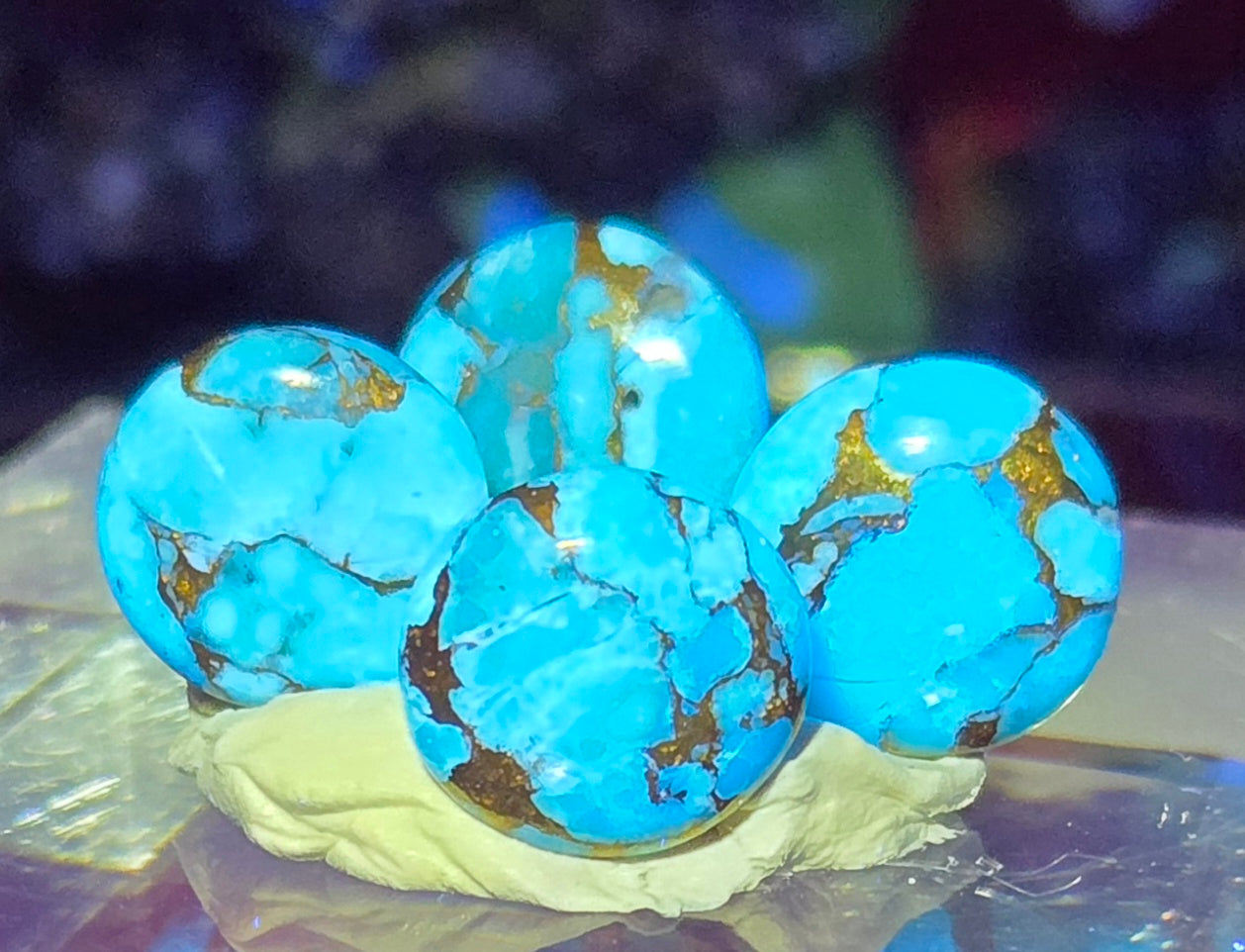 TURQUOISE PYRITE CABOCHON