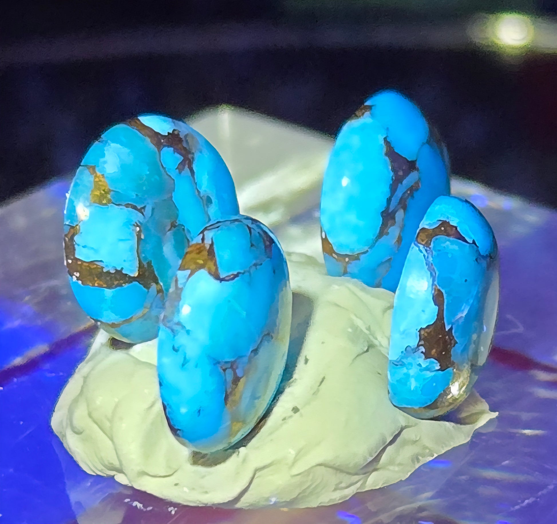 TURQUOISE PYRITE CABOCHON