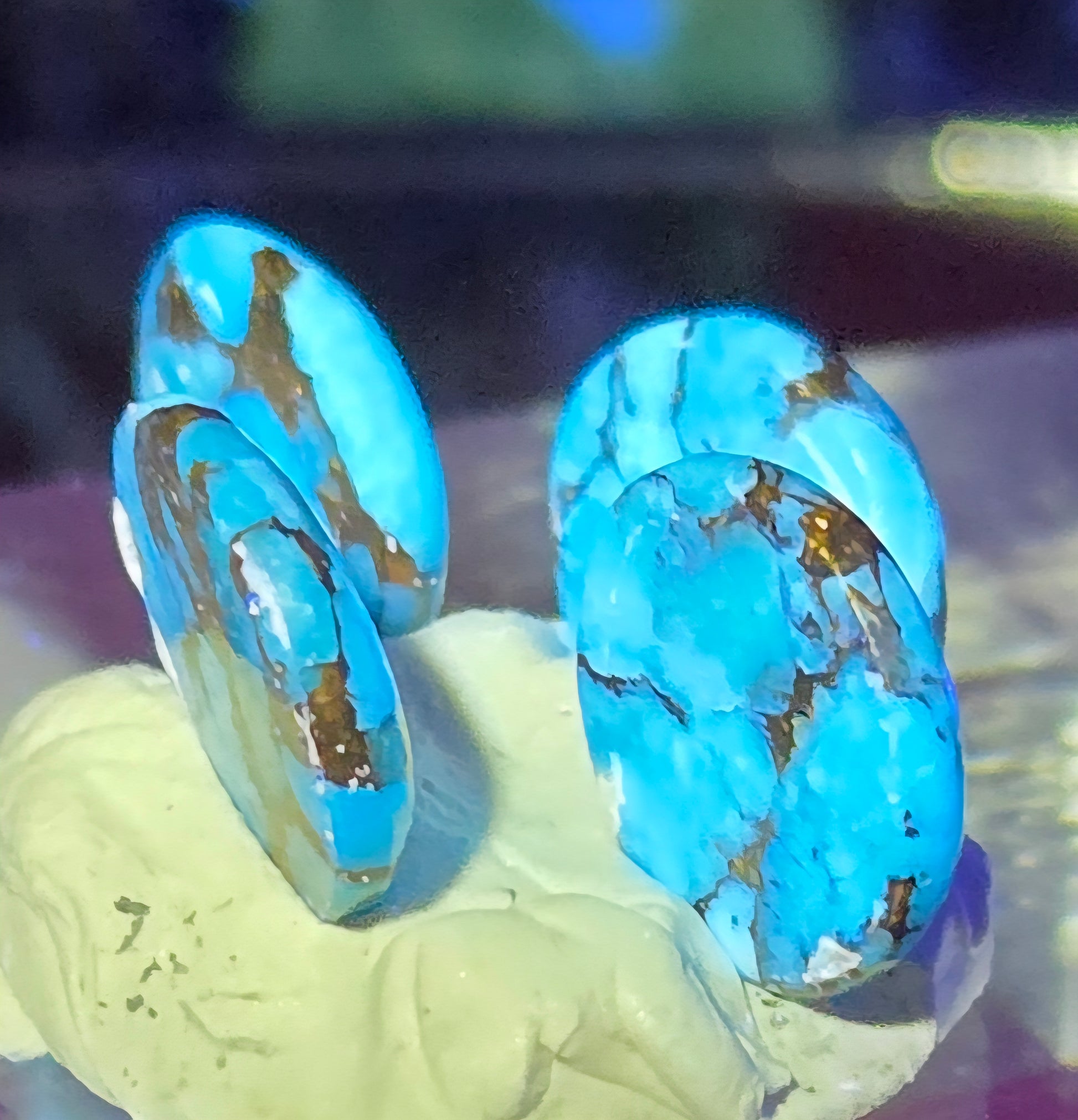 TURQUOISE PYRITE CABOCHON