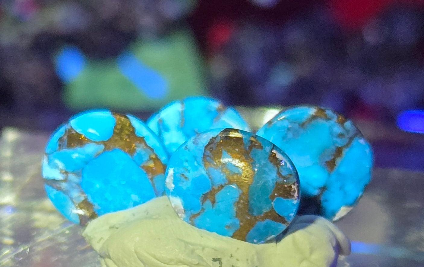 TURQUOISE PYRITE CABOCHON