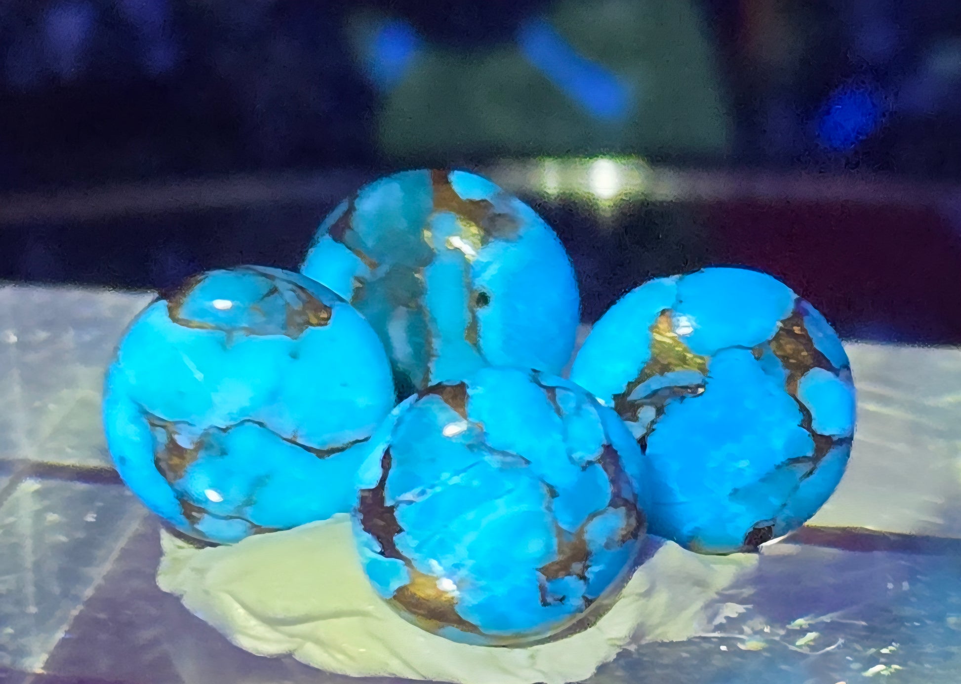 TURQUOISE PYRITE CABOCHON