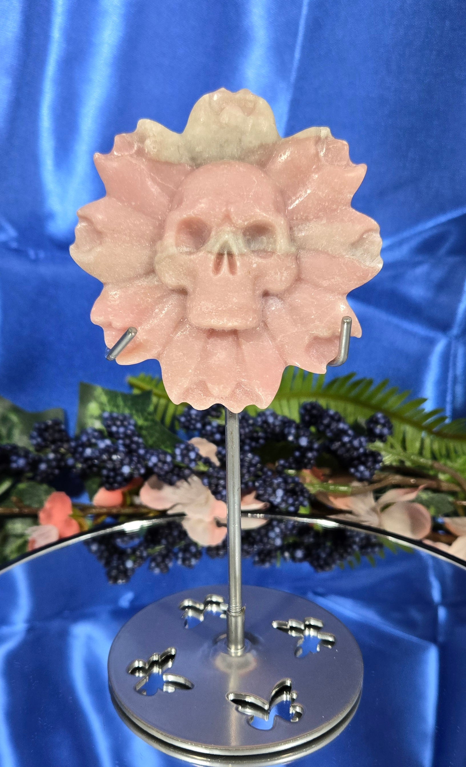 PINK OPAL SKULL FLOWER