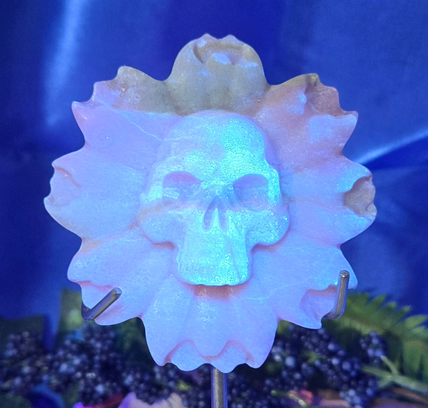 PINK OPAL SKULL FLOWER