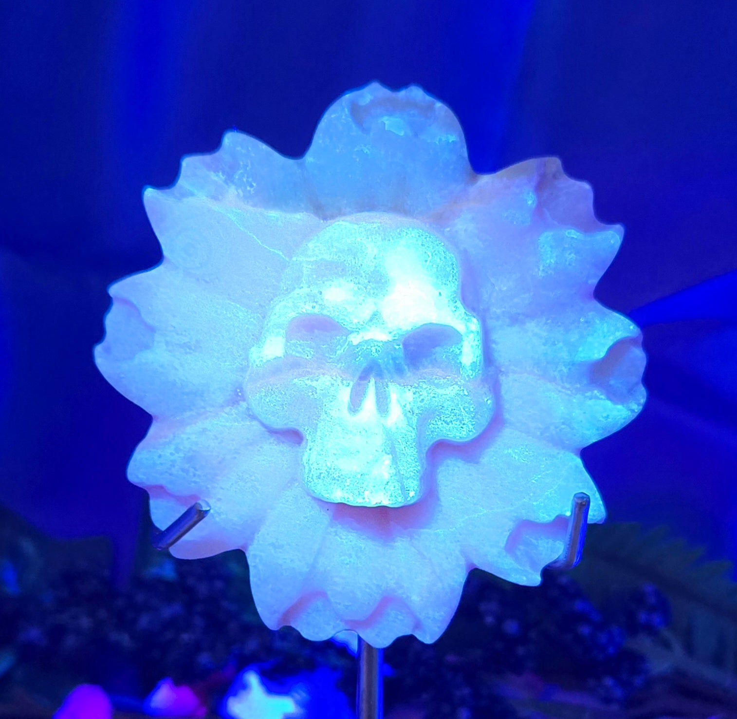 PINK OPAL SKULL FLOWER