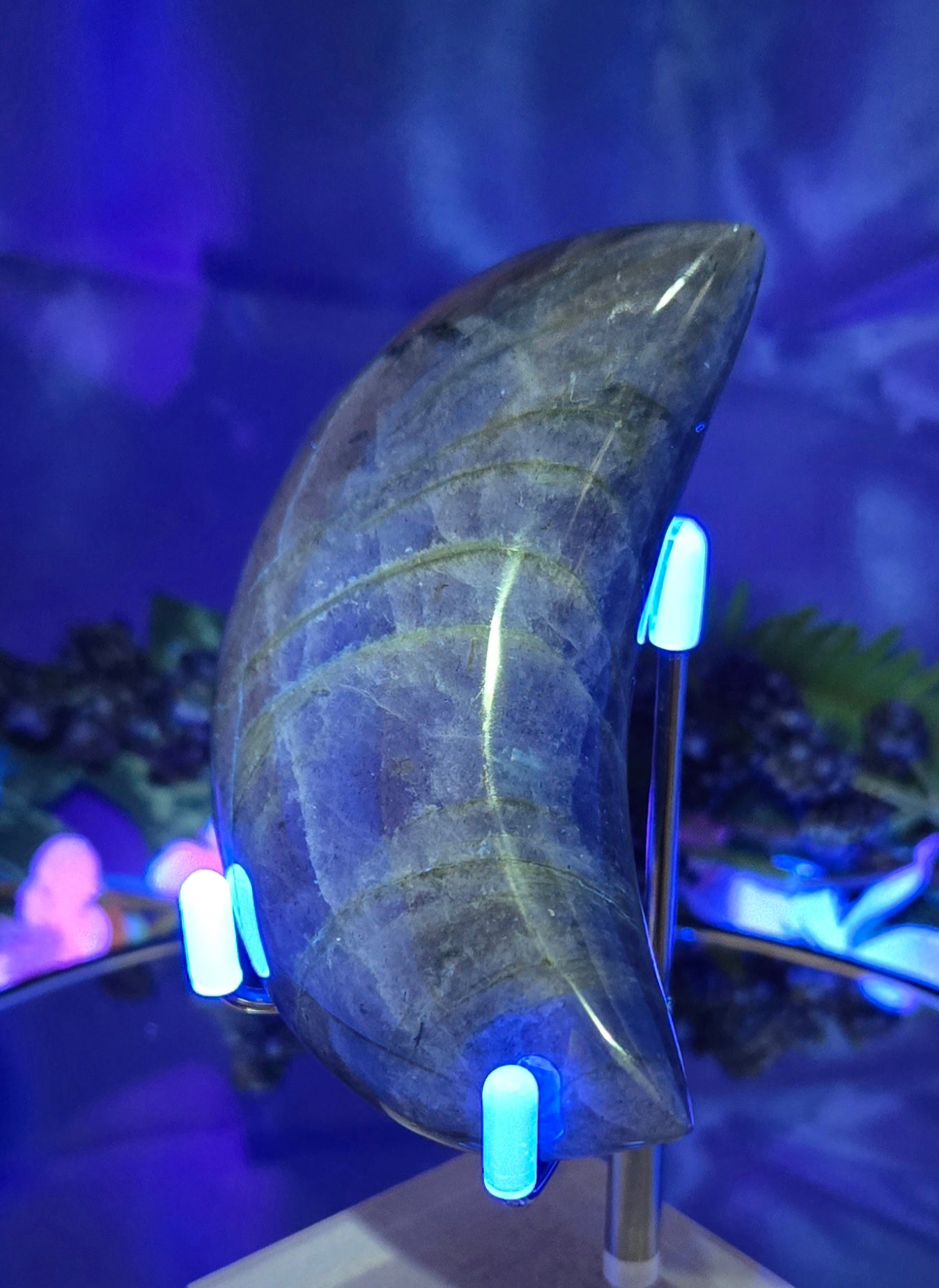 LABRADORITE MOON CARVING