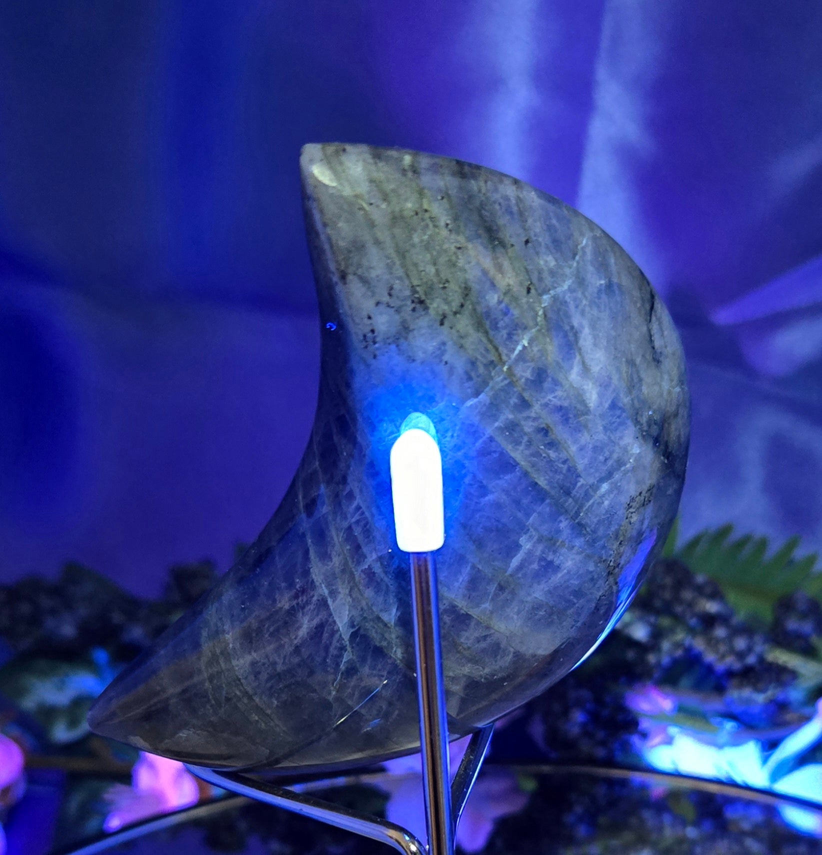 LABRADORITE MOON CARVING