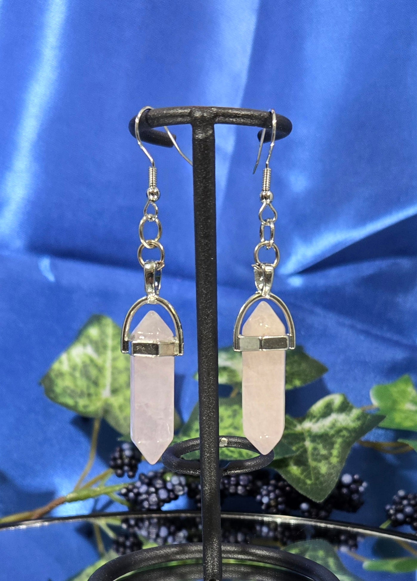 ROSE QUARTZ STERLING SILVER EARRINGS