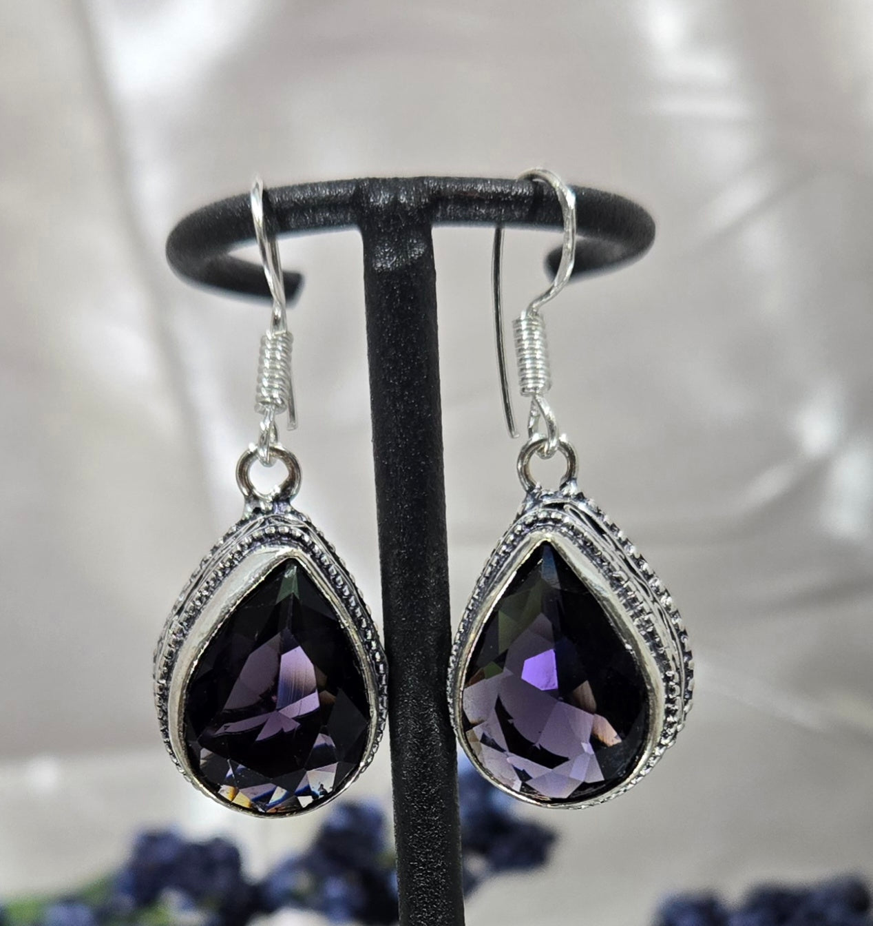 AMETHYST EARRINGS 925 STERLING
