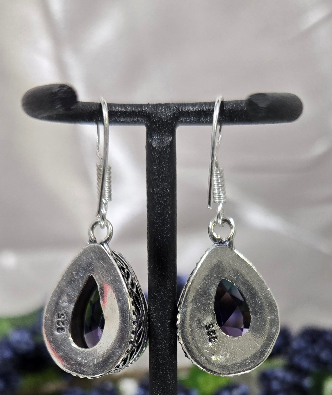 AMETHYST EARRINGS 925 STERLING
