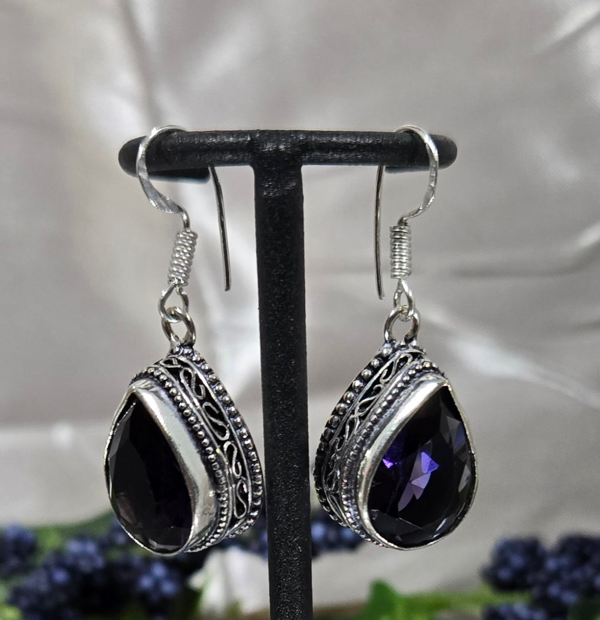 AMETHYST EARRINGS 925 STERLING