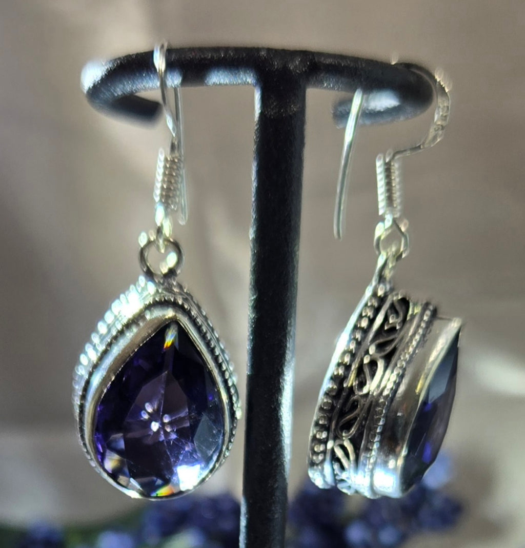 AMETHYST EARRINGS 925 STERLING