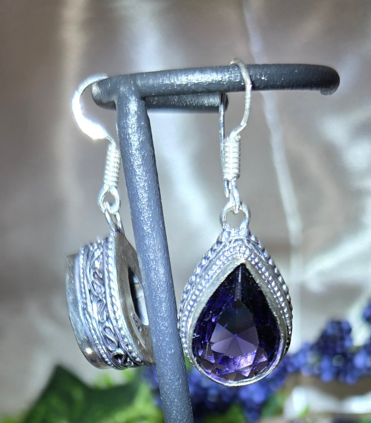 AMETHYST EARRINGS 925 STERLING
