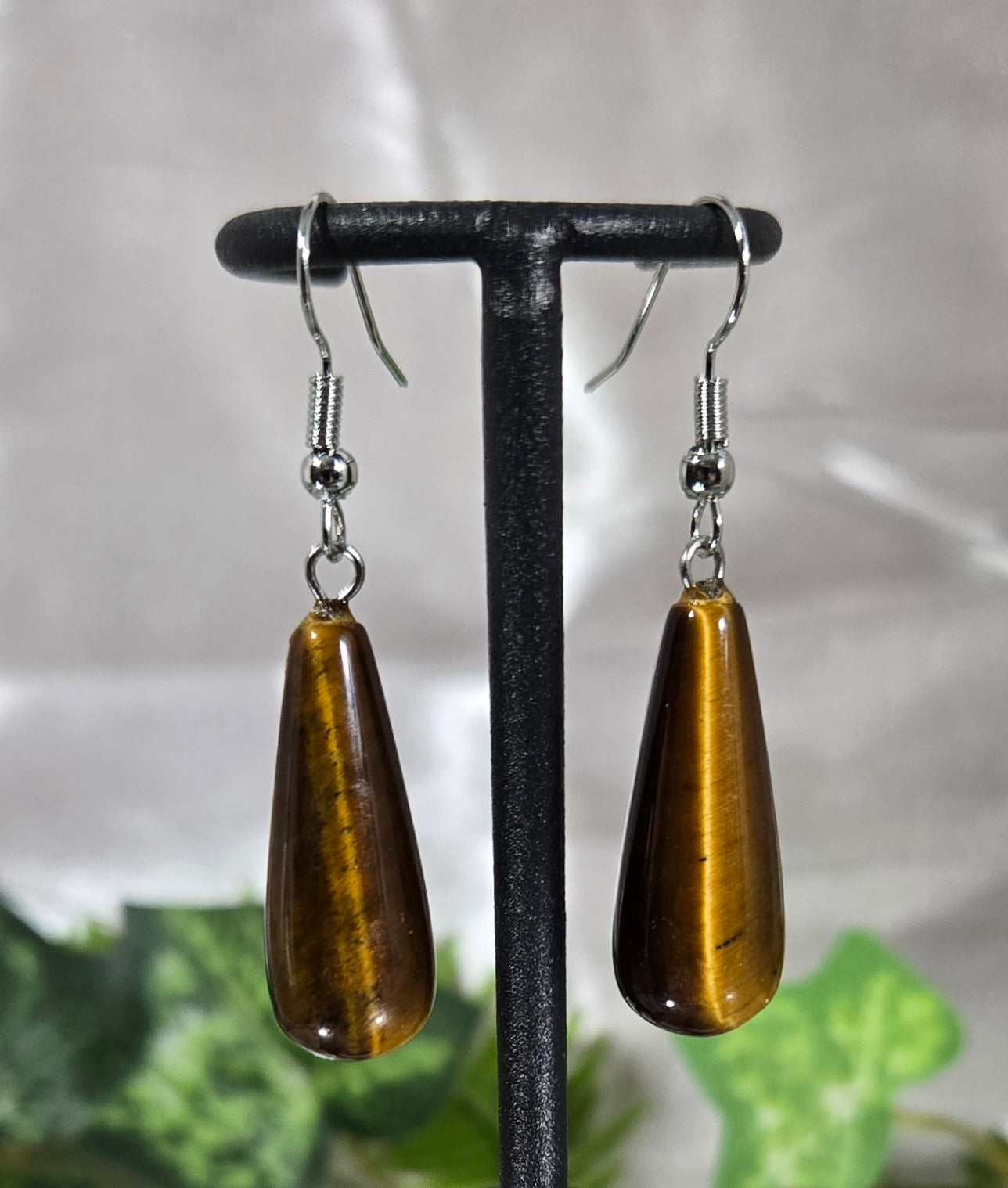 TIGERS EYE EARRINGS 925 STERLING