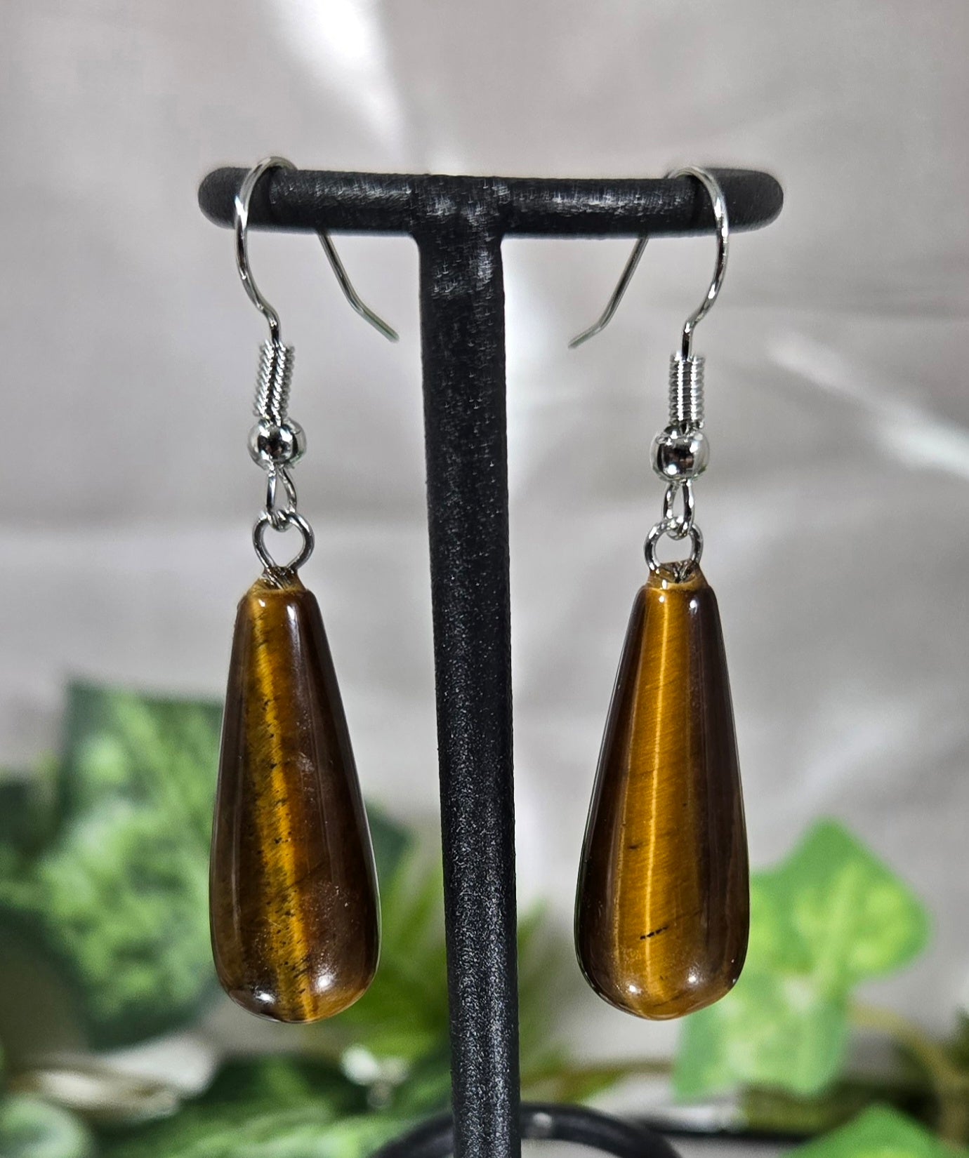 TIGER EYE 925 STERLING EARRINGS