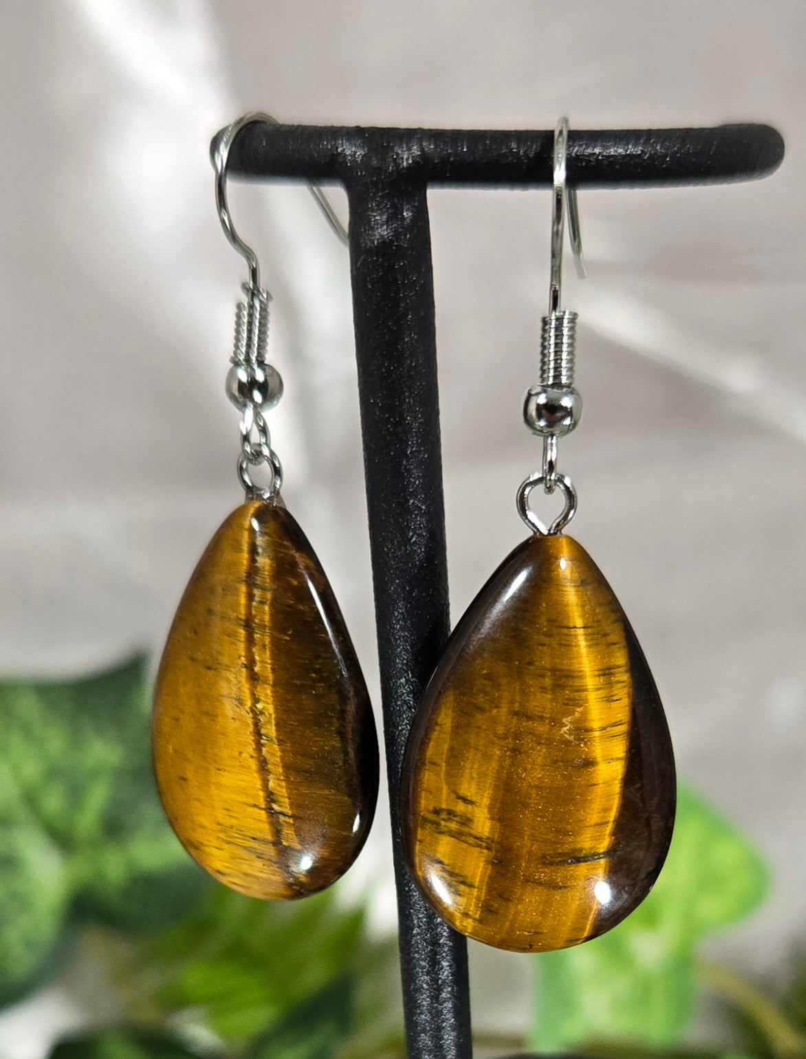 TIGER EYE 925 STERLING EARRINGS