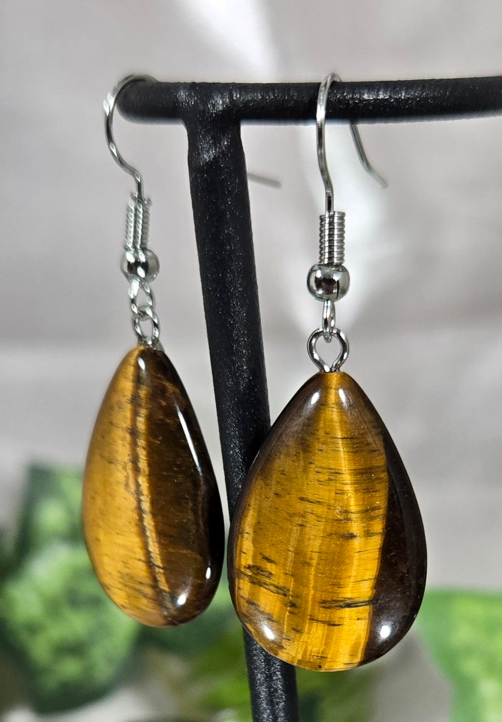 TIGER EYE 925 STERLING EARRINGS