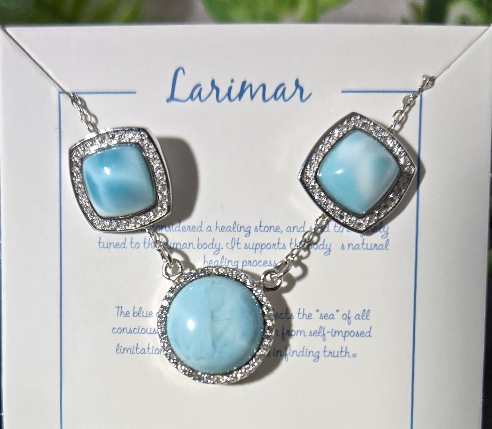 LARIMAR EARRINGS 925 STERLING
