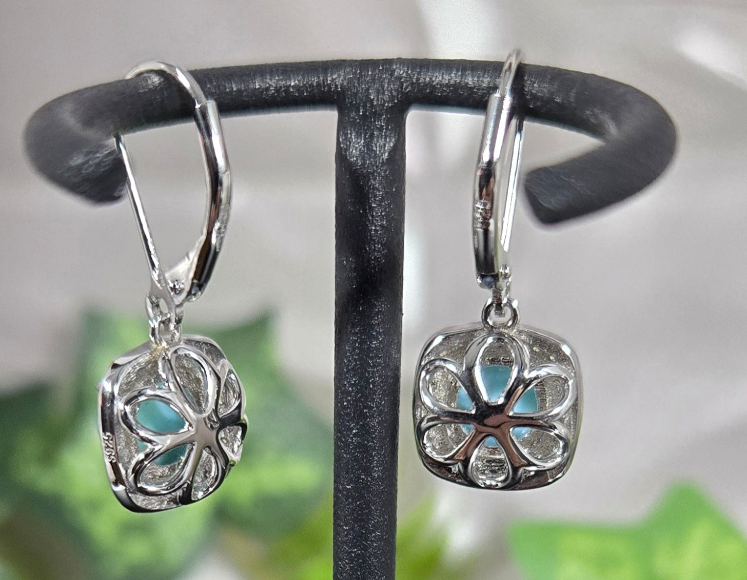 LARIMAR 925 STERLING EARRINGS