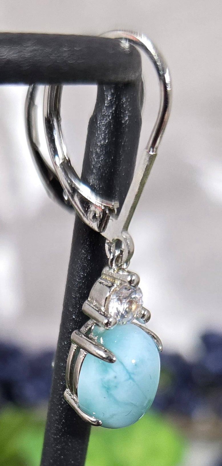 LARIMAR 925 STERLING EARRINGS