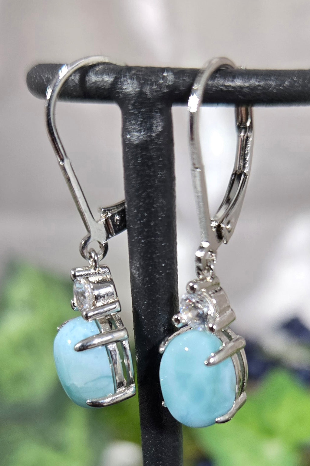 LARIMAR 925 STERLING EARRINGS