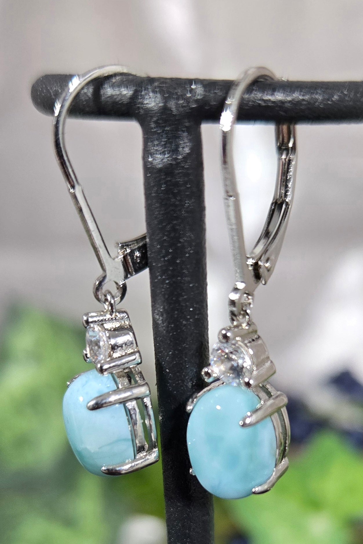 LARIMAR 925 STERLING EARRINGS