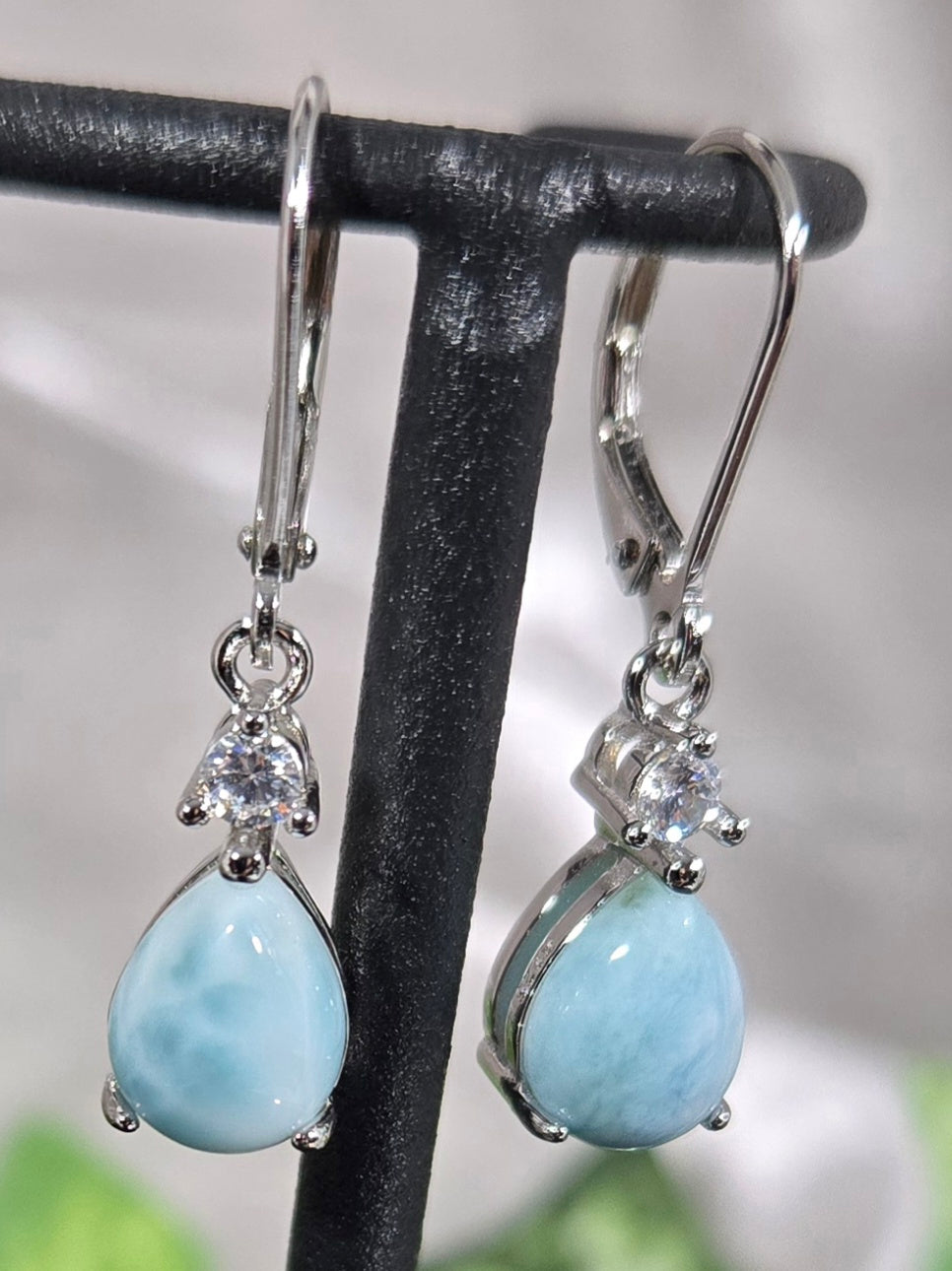 LARIMAR 925 STERLING EARRINGS