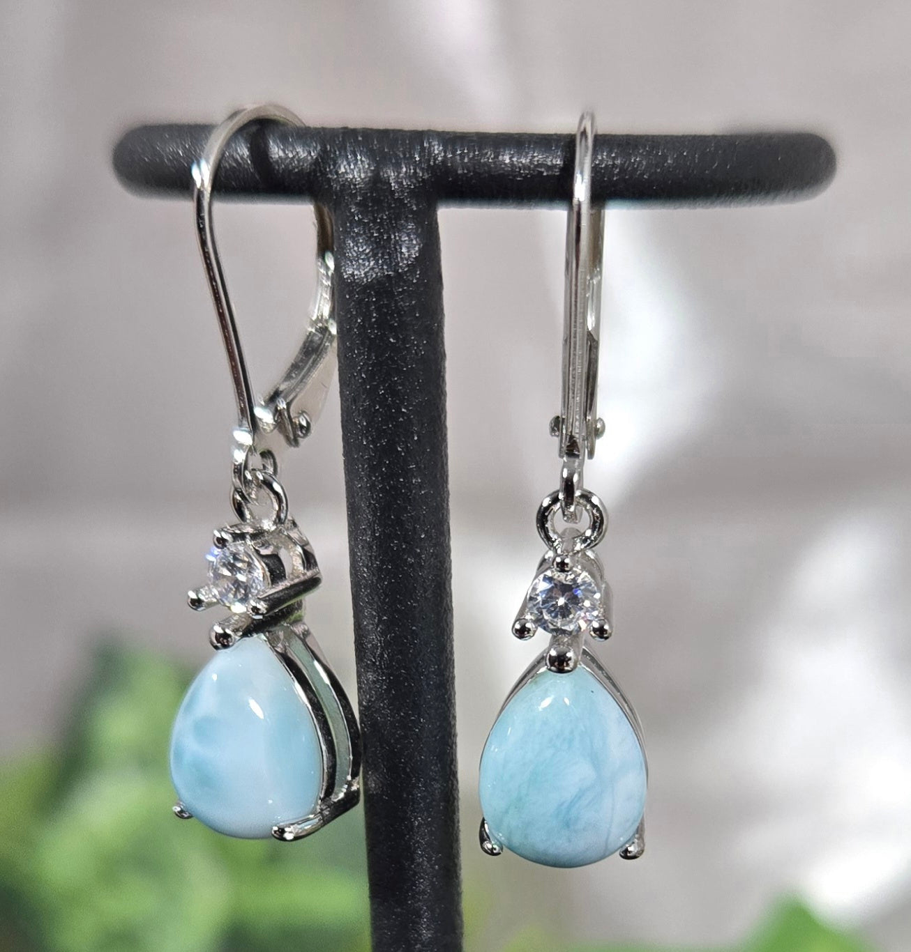 LARIMAR 925 STERLING EARRINGS