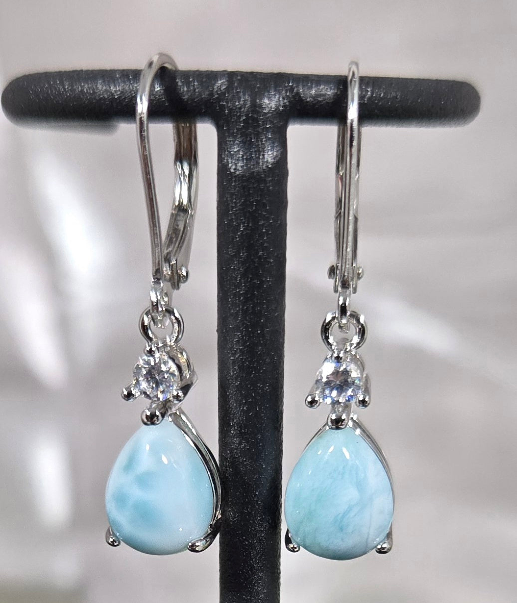 LARIMAR 925 STERLING EARRINGS