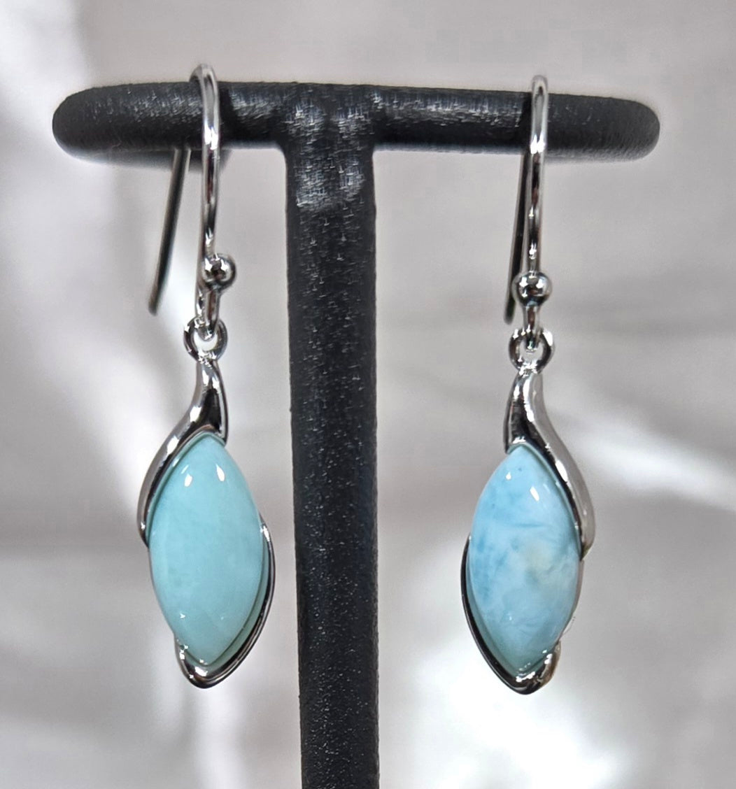 LARIMAR 925 STERLING EARRINGS