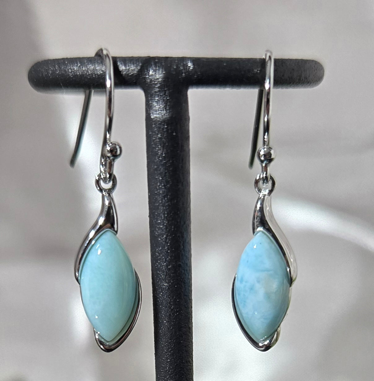 LARIMAR 925 STERLING EARRINGS